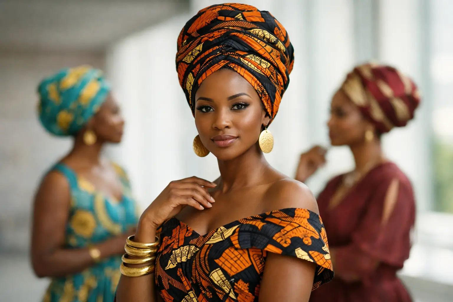 Women African Headwrap Outfits With Presence