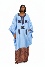 Elegant African Kaftan Dress for Women | Luxury Embroidered Boubou with Pockets