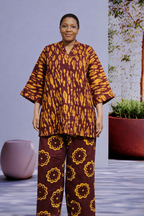 African Print Two-Piece Set for Women | Plus-Size Kampala Top & Pants Outfit