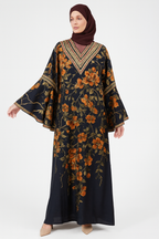 Dubai Abaya Kaftan with Rhinestone design and Neat embroidery for women