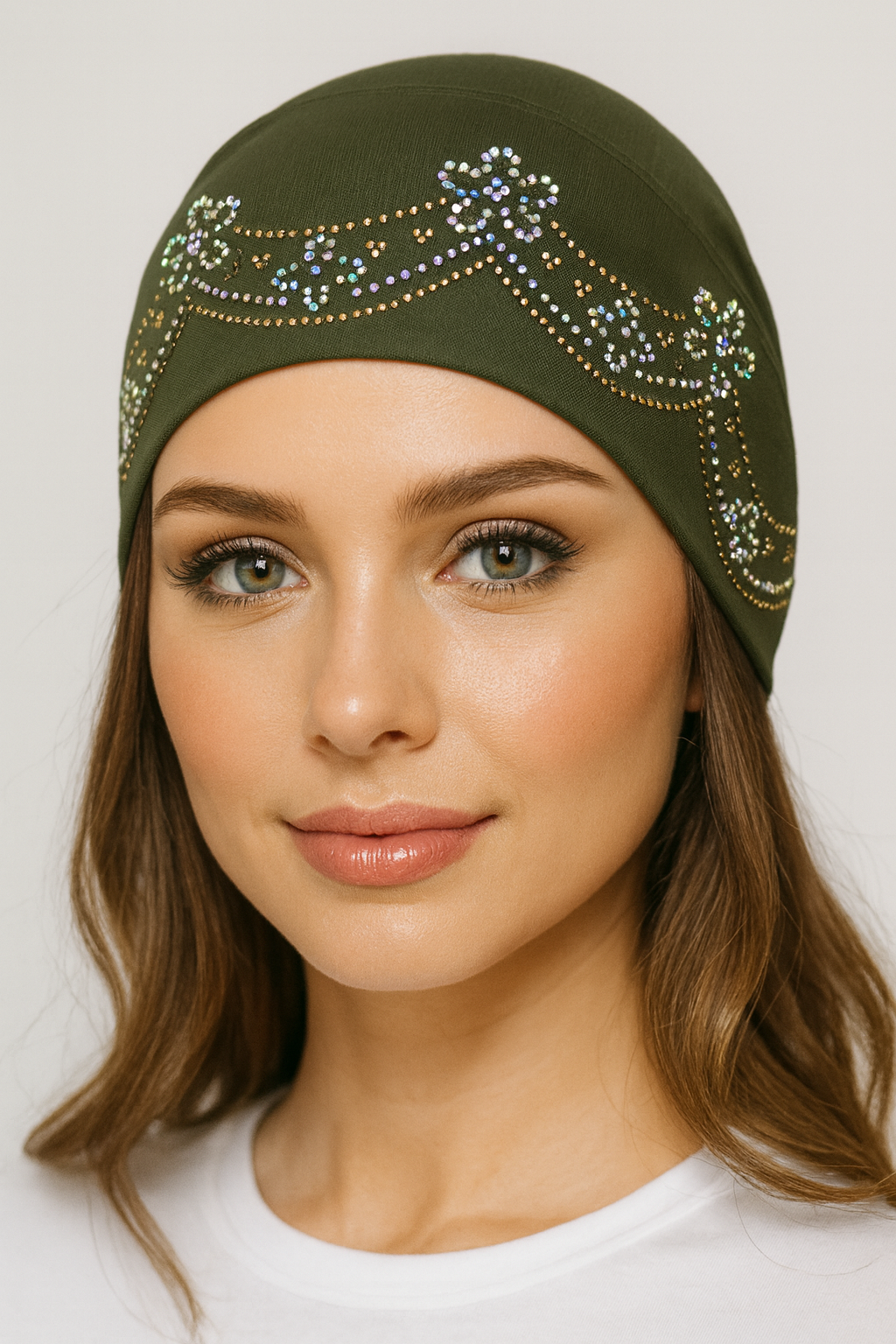 Undercover cap with Rhinestone designs.