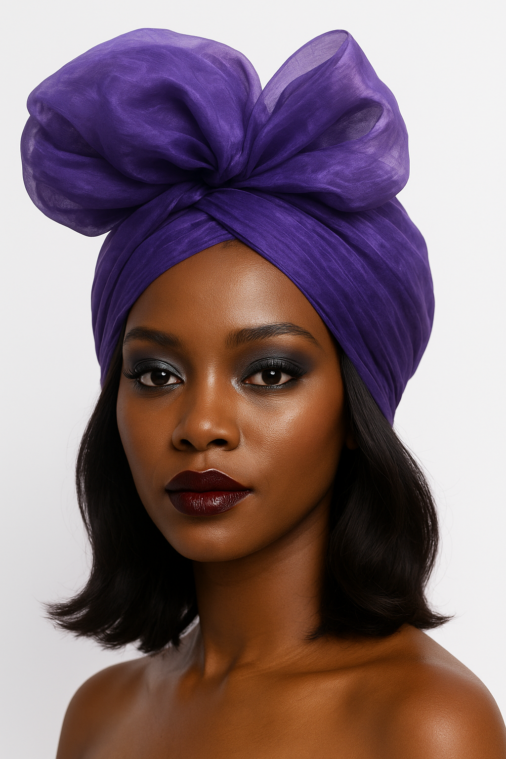 Handcrafted Turban with sequence embellishment for women.