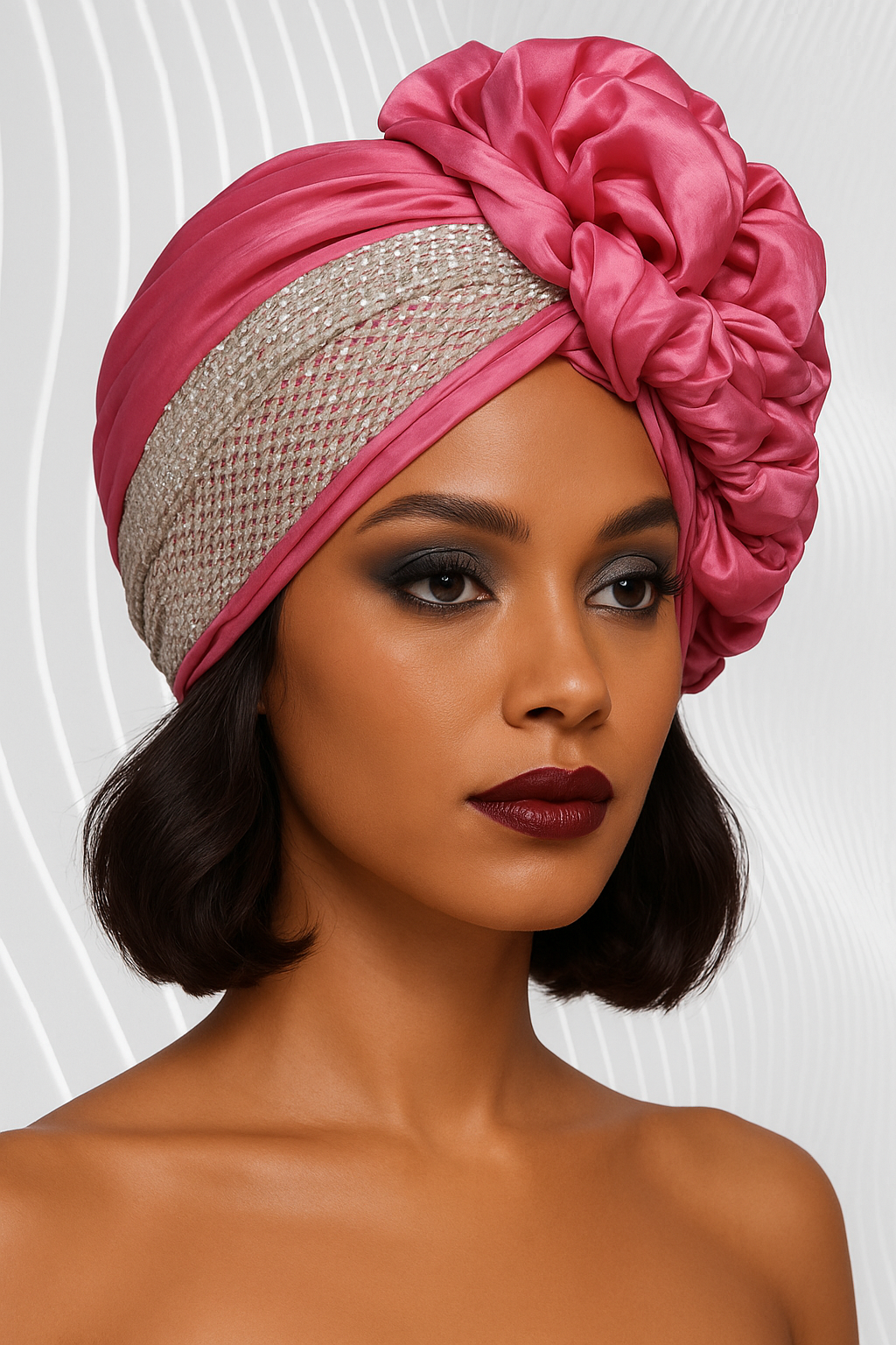 Handmade Turban for women with Sequence embellishment