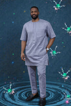 Men Danshiki Top and Pant with embroidery and neat cotton fabrics