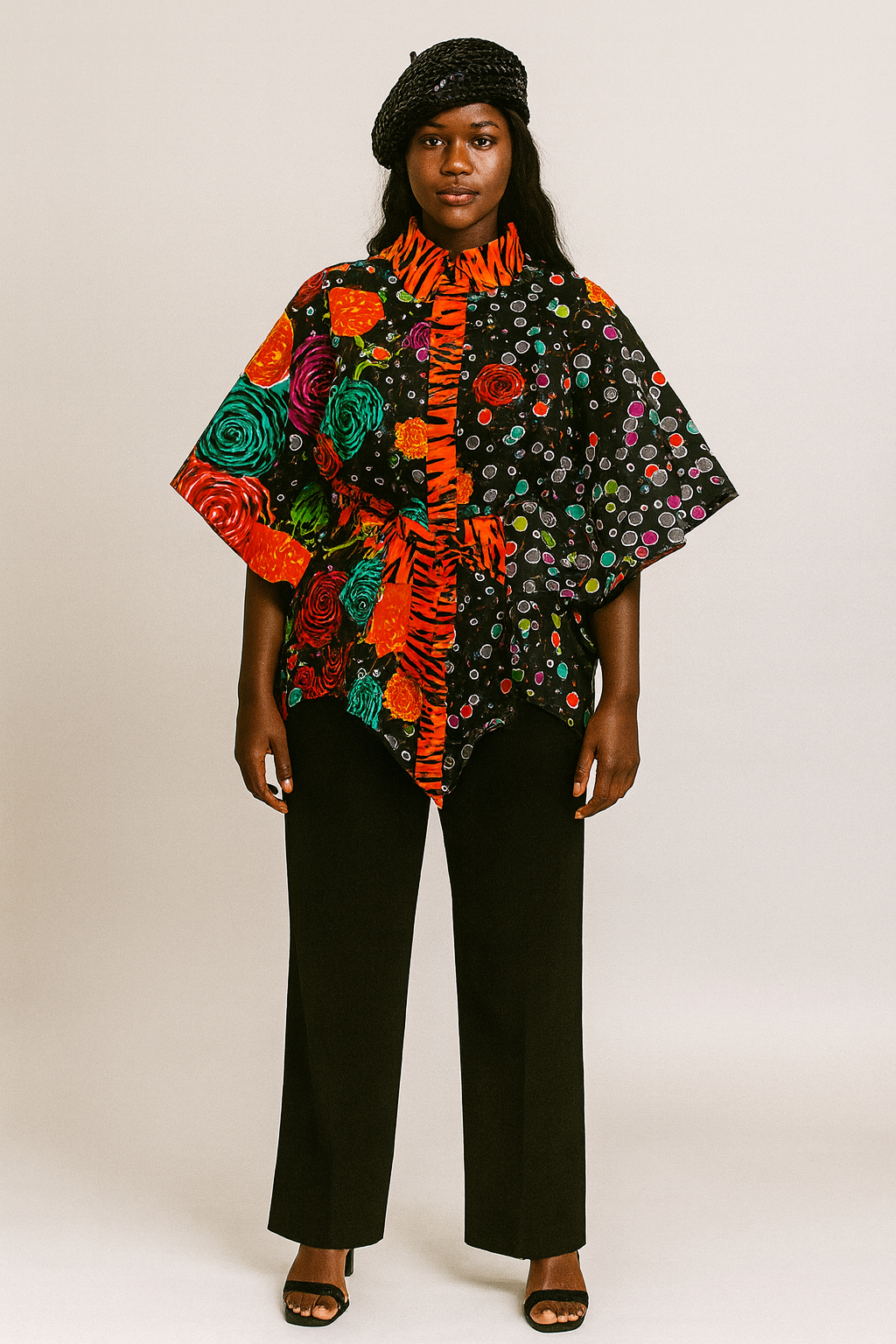 Butterfly Sleeve Ankara Top for women. Suitable to be worn on Pant