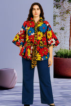 Butterfly Sleeve Ankara Top for women. Suitable to be worn on Pant