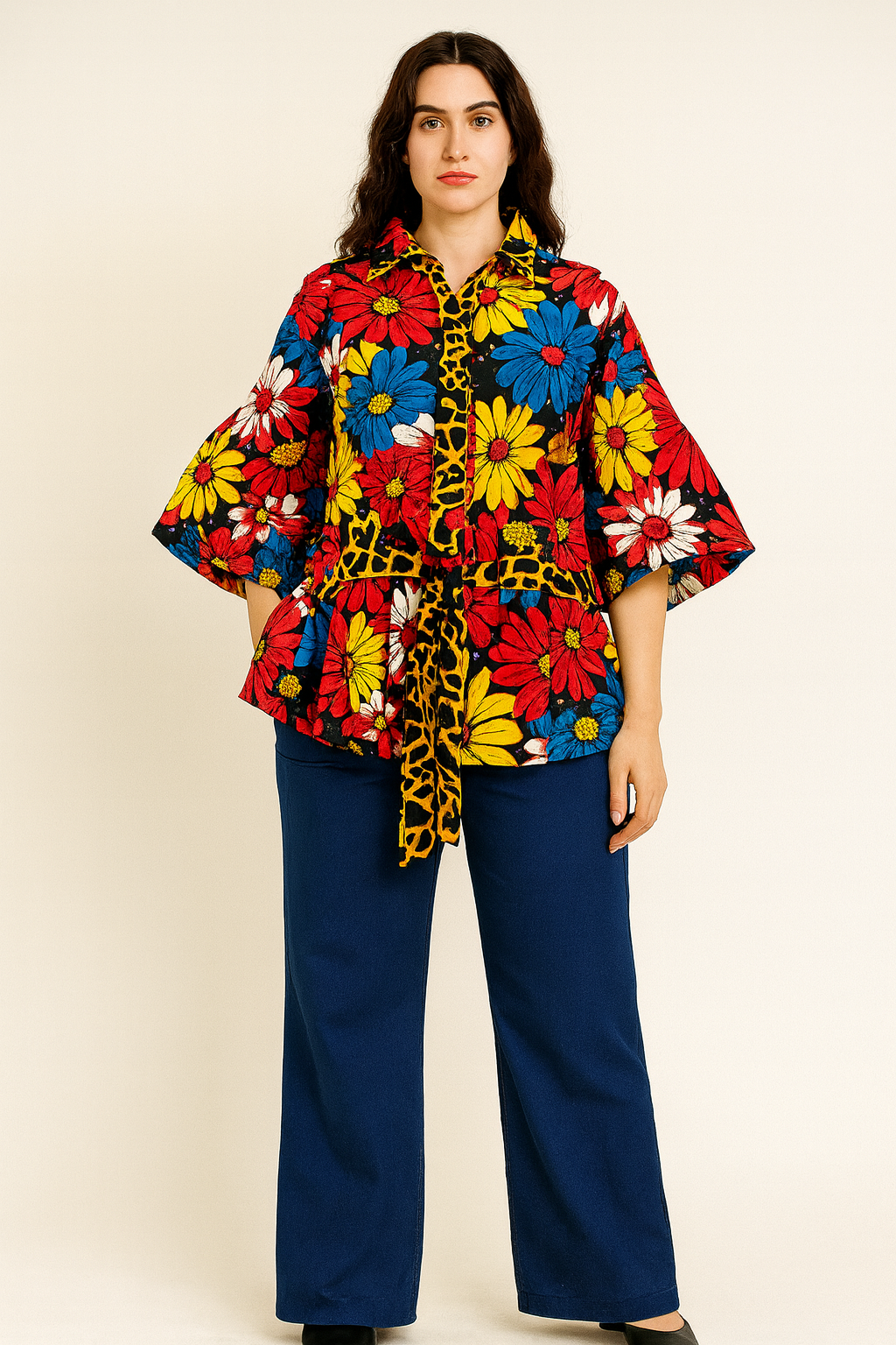 Butterfly Sleeve Ankara Top for women. Suitable to be worn on Pant