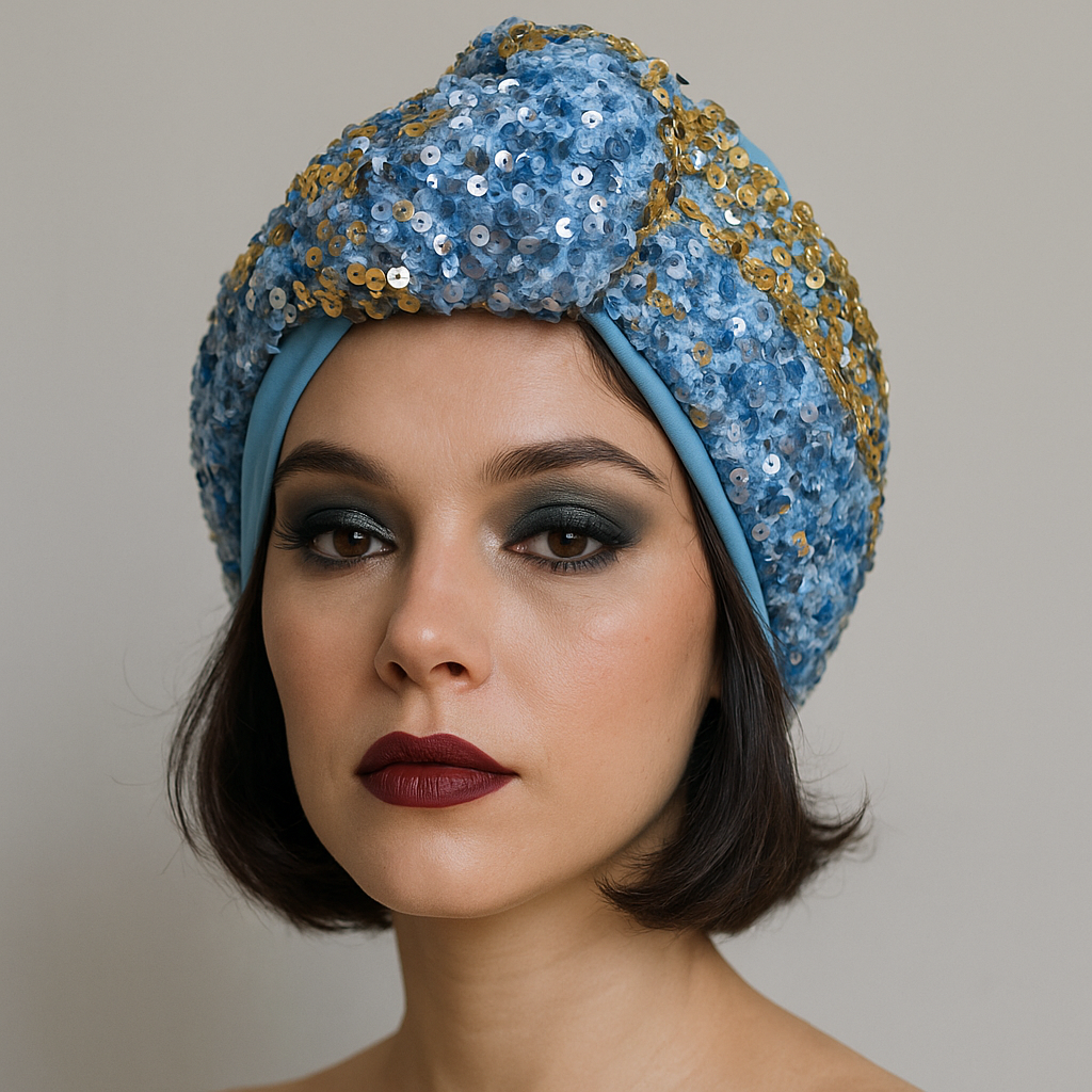 Handmade Turban for women with Sequence embellishment