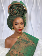 Pre-Tied African Head Tie with Rosette turban-gele