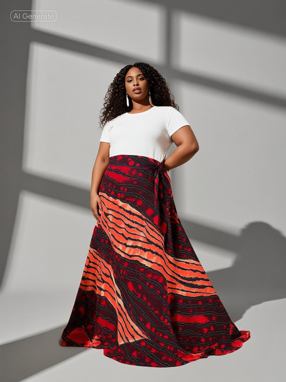 Fully Stoned Ankara Wrap Skirt with Head wrap