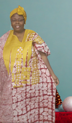 Kampala boubou with embodery design in front for women.