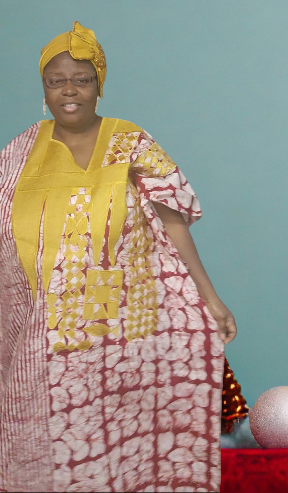 Kampala boubou with embodery design in front for women.