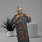 African Ankara Iro and Buba Set: 3-Piece Colorful African Print with lace materials mix for women