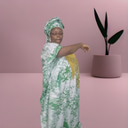 Kampala boubou with embodery design in front for women.