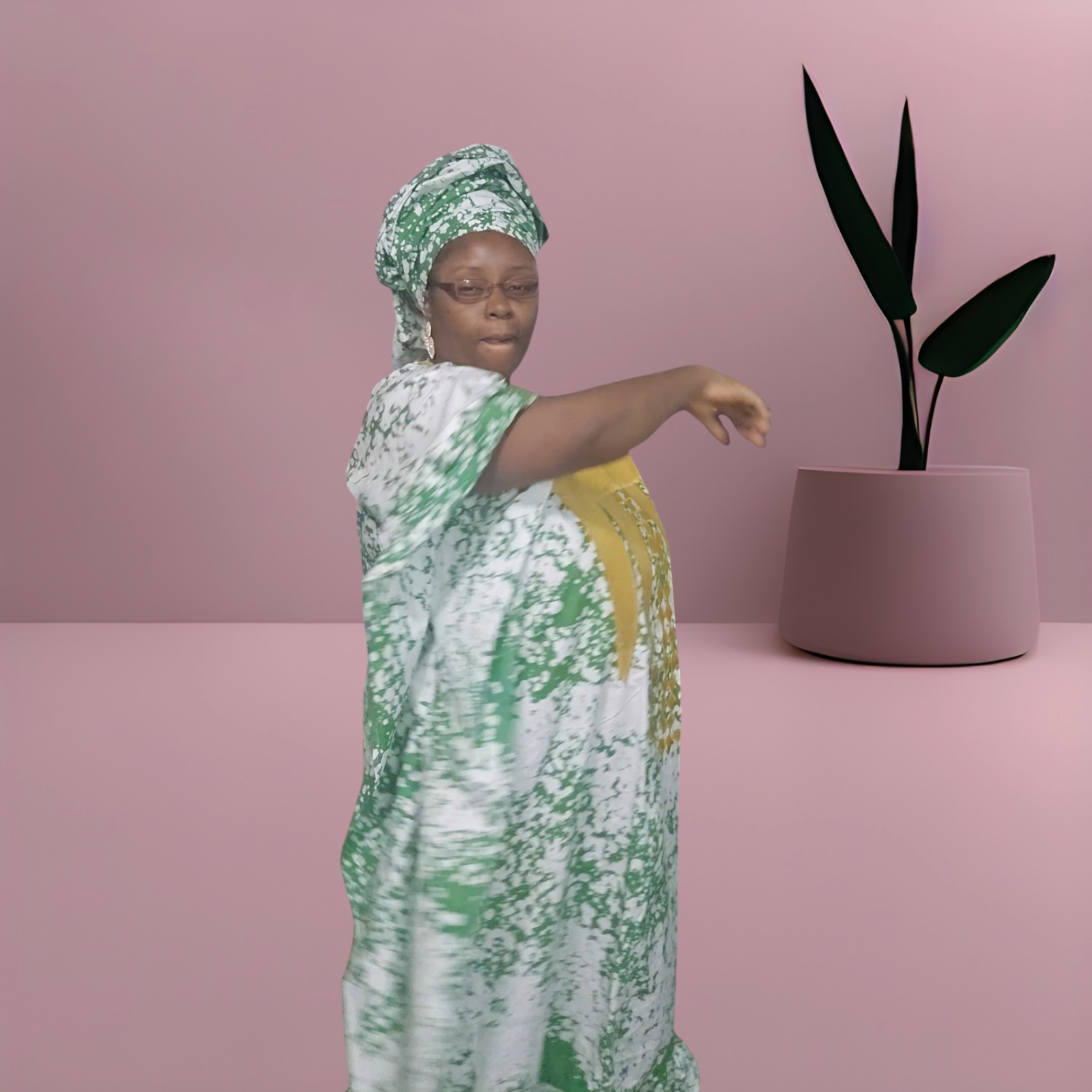 Kampala boubou with embodery design in front for women.