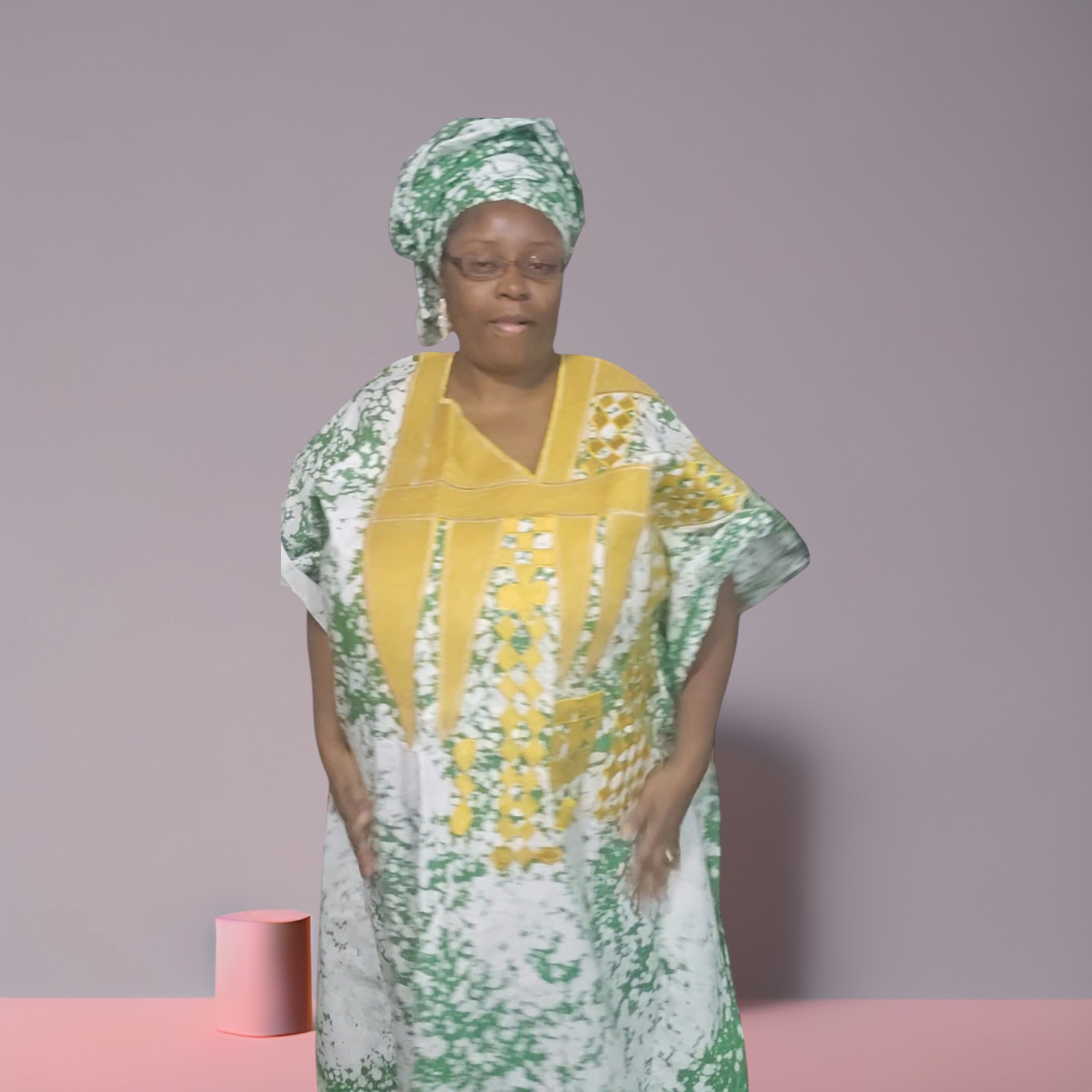 Kampala boubou with embodery design in front for women.