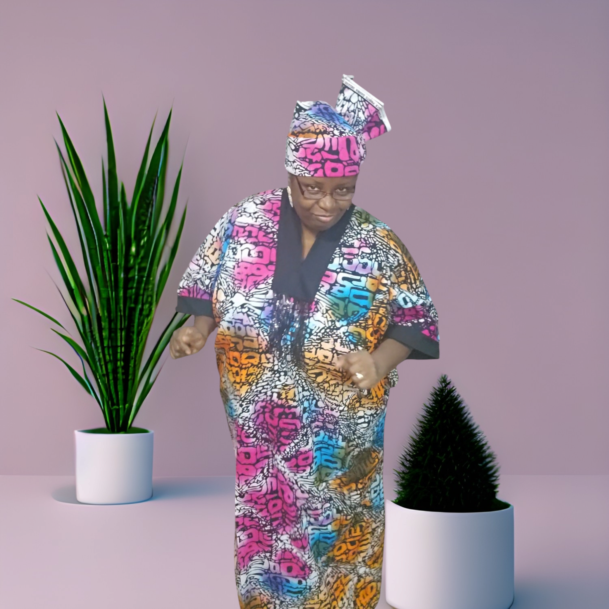 Ankara Kaftan Dress: Long African Bubu Gown, Plus Size and free wear.