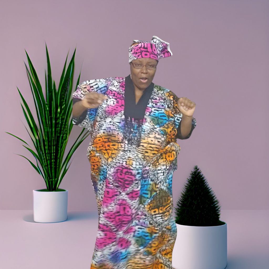 Ankara Kaftan Dress: Long African Bubu Gown, Plus Size and free wear.