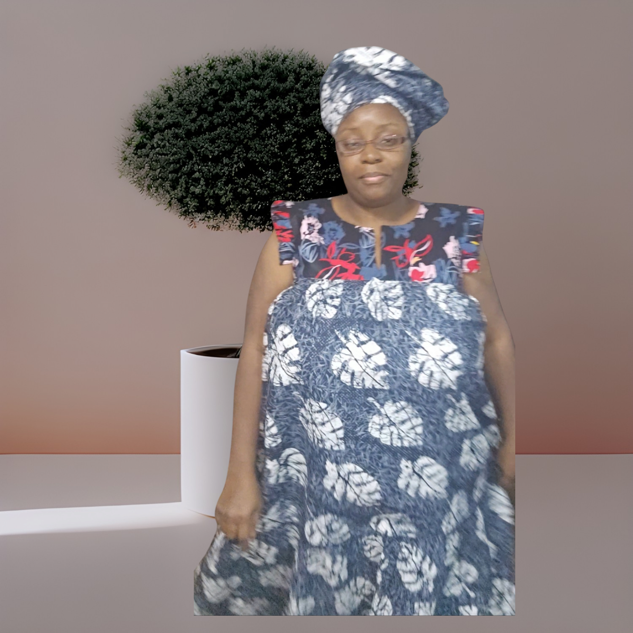 Short Sleeve Ankara Dress for women with 2 side pockets