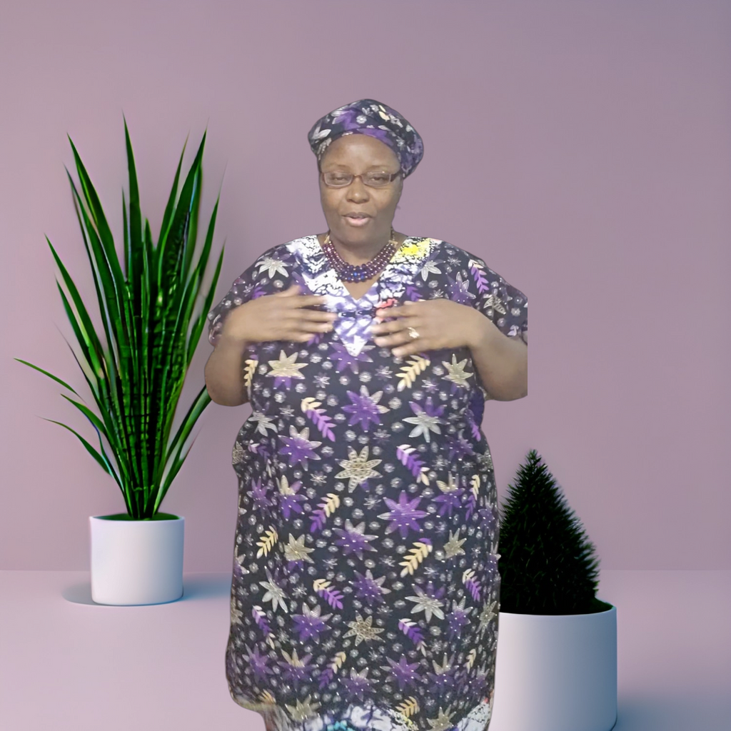 Short Sleeve Ankara Dress for women with 2 side pockets