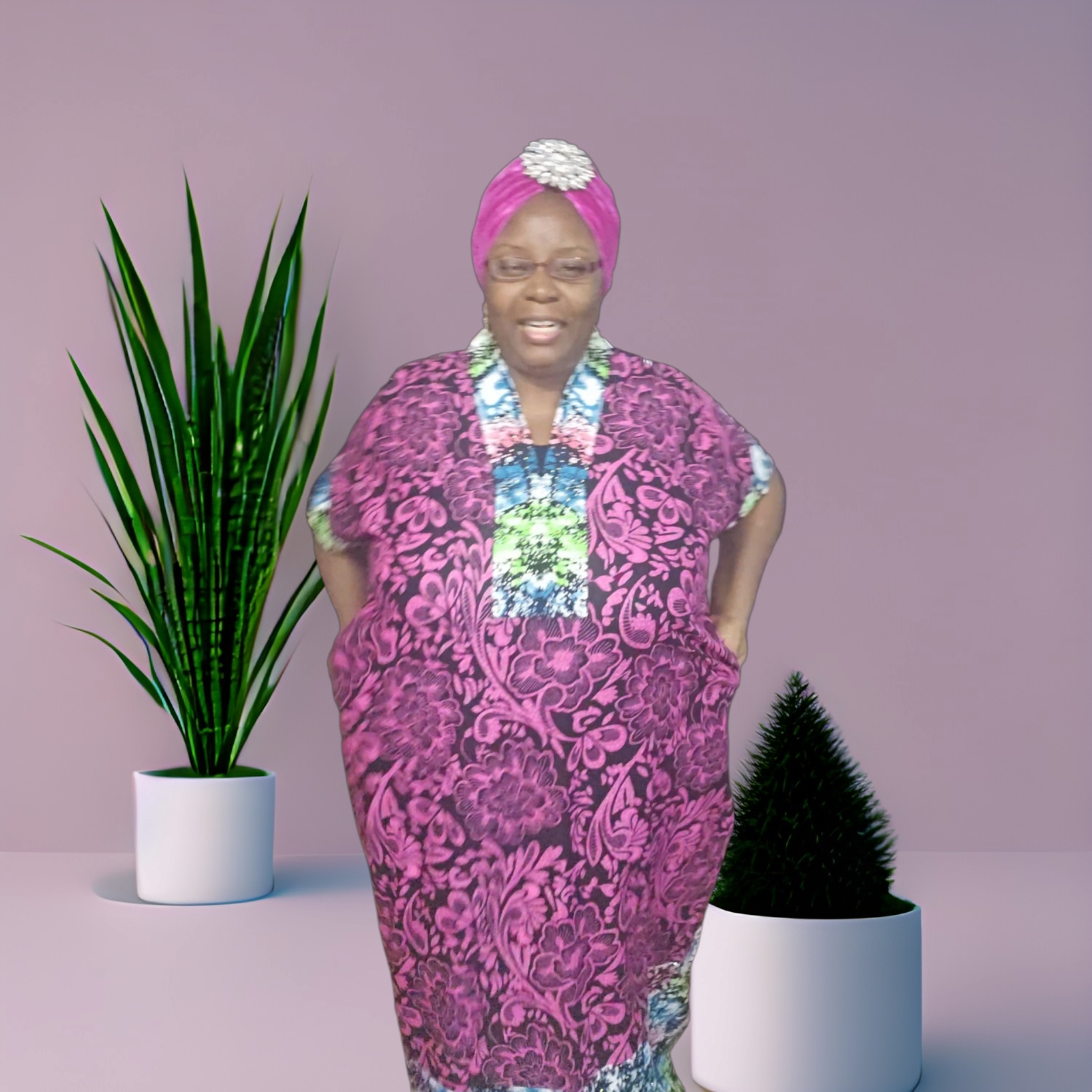 Short Sleeve Ankara Dress for women with 2 side pockets