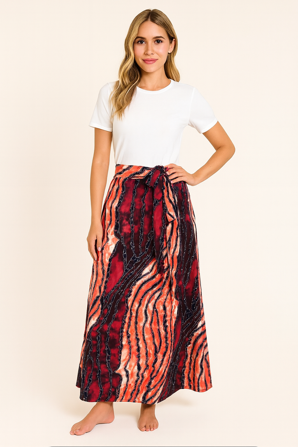 Fully Stoned Ankara Wrap Skirt with Head wrap