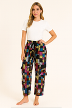 Ankara Cargo Pant for women. African Print Cotton, Elastic Waist with Band.