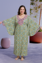 Abaya Dress with Butterfly sleeve for women. fully stoned and neatly design with embodery