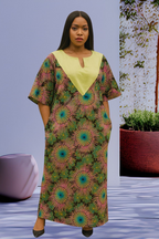 Short Sleeve ankara Bubu Dress for women. Free to wear