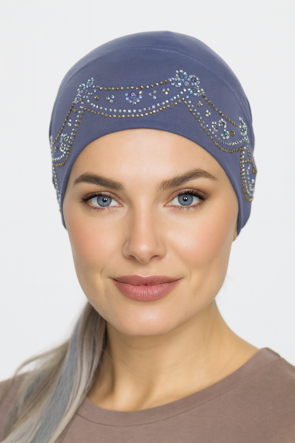 Undercover cap with Rhinestone designs.