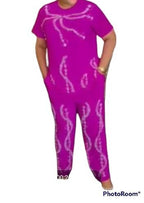 2 piece Top and Pant for women Blue and Fucial Pink