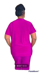 2 piece Top and Pant for women Blue and Fucial Pink