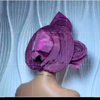 Side Bow Purple Aso Oke Auto Gele – Effortless Elegance by Jazron LLC: Home of African Fashion