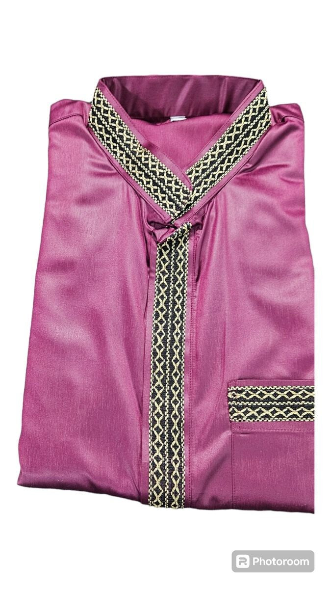 Kaftan for men long sleeve Men's Robe, Tall Muslim clothes with Embodery. Dubai Jalamias