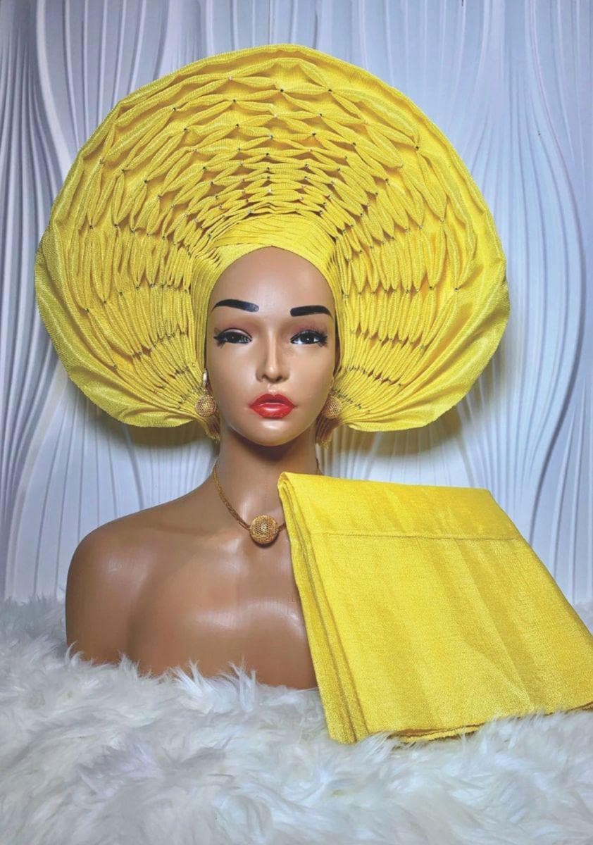 Aso Oke Auto Gele with Iborun – Effortless Elegance by Jazron LLC: Home of African Fashion