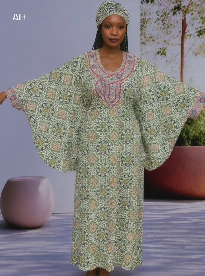 Abaya Dress with Butterfly sleeve for women. fully stoned and neatly design with embodery