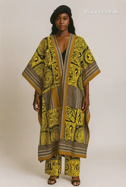 Kinmono with Aso oke finishing for women