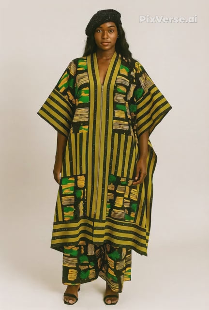 Kinmono with Aso oke finishing for women