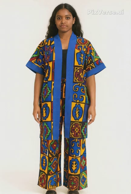 Women’s Kimono Top & Pant Set | Stylish Modern Wear