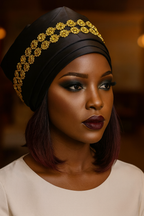 Glammy Turban, Headwrap for women, Pre tie Gele for women.