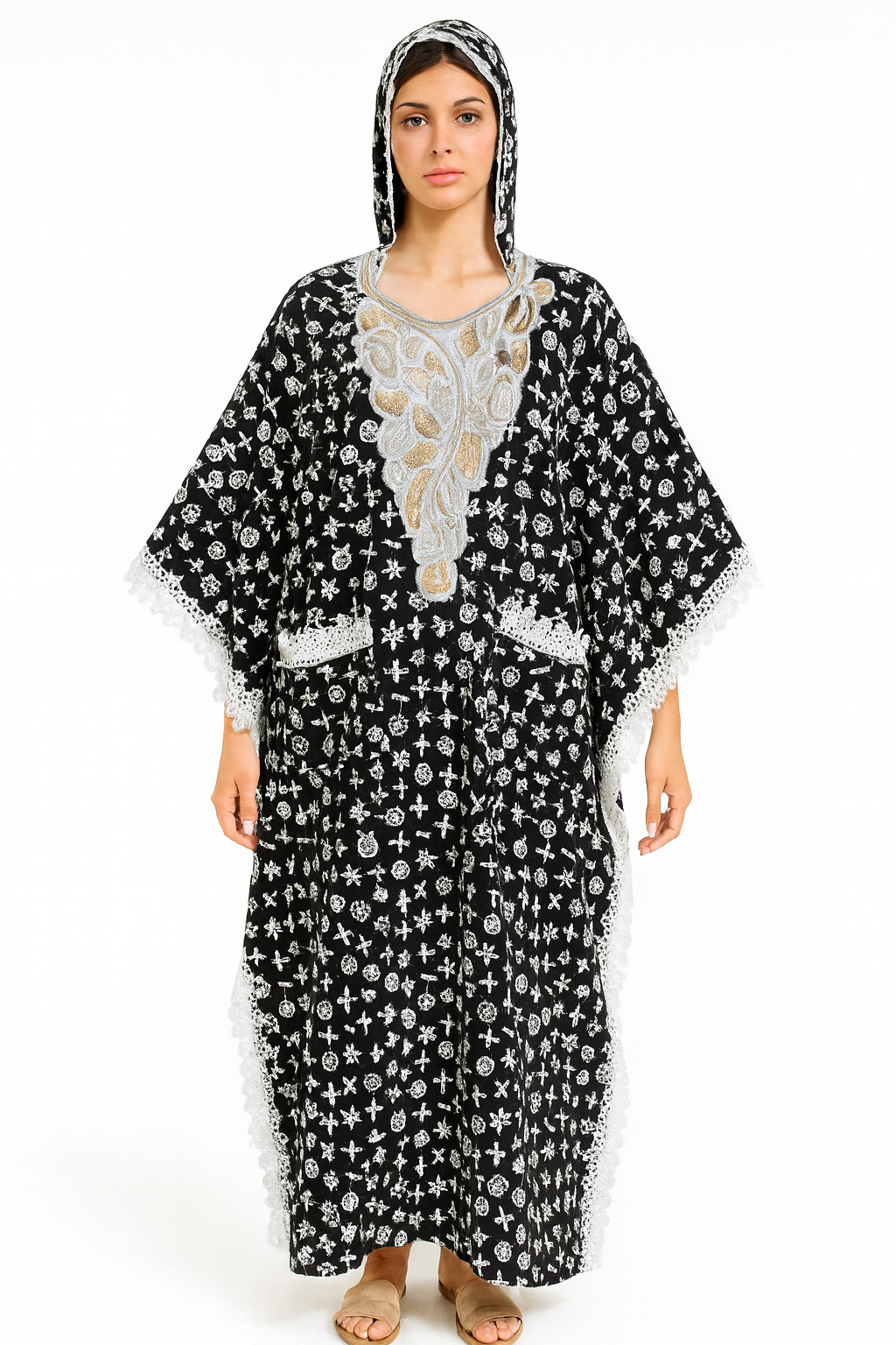 Ankara buterfly Sleeve with inner belt, fully stoned, Bubu for women