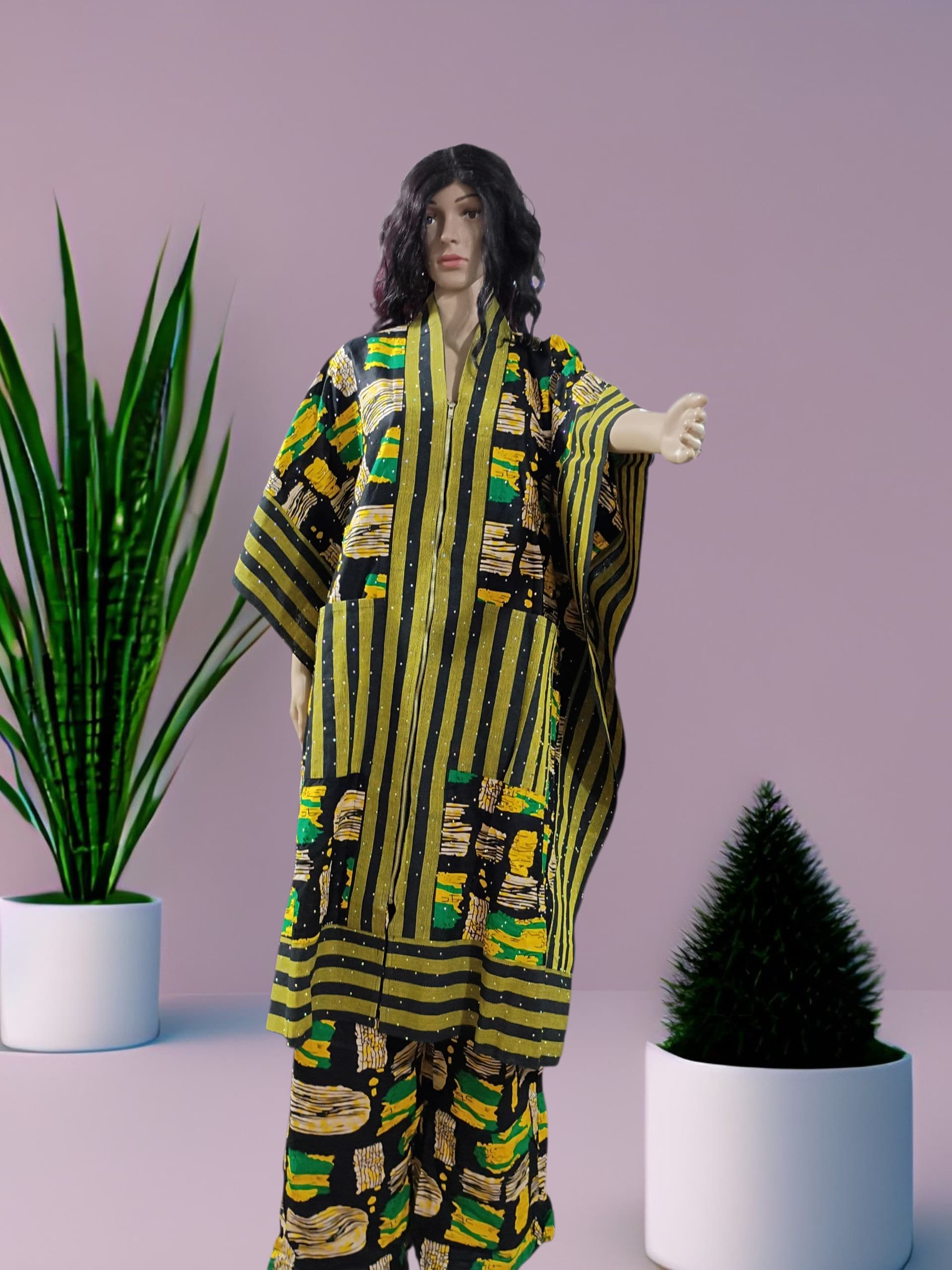 Kinmono with Aso oke finishing for women