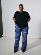 Ankara Cargo Pant for women. African Print Cotton, Elastic Waist with Band.