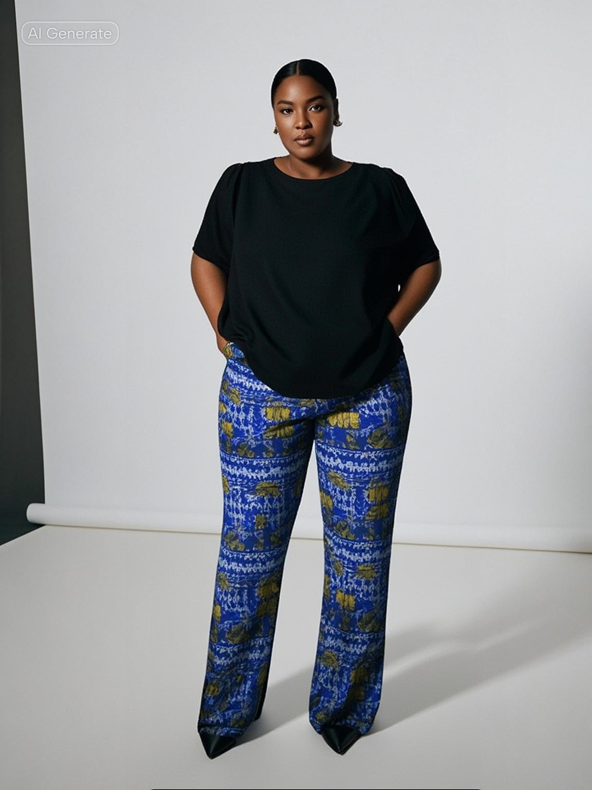 Ankara Cargo Pant for women. African Print Cotton, Elastic Waist with Band.