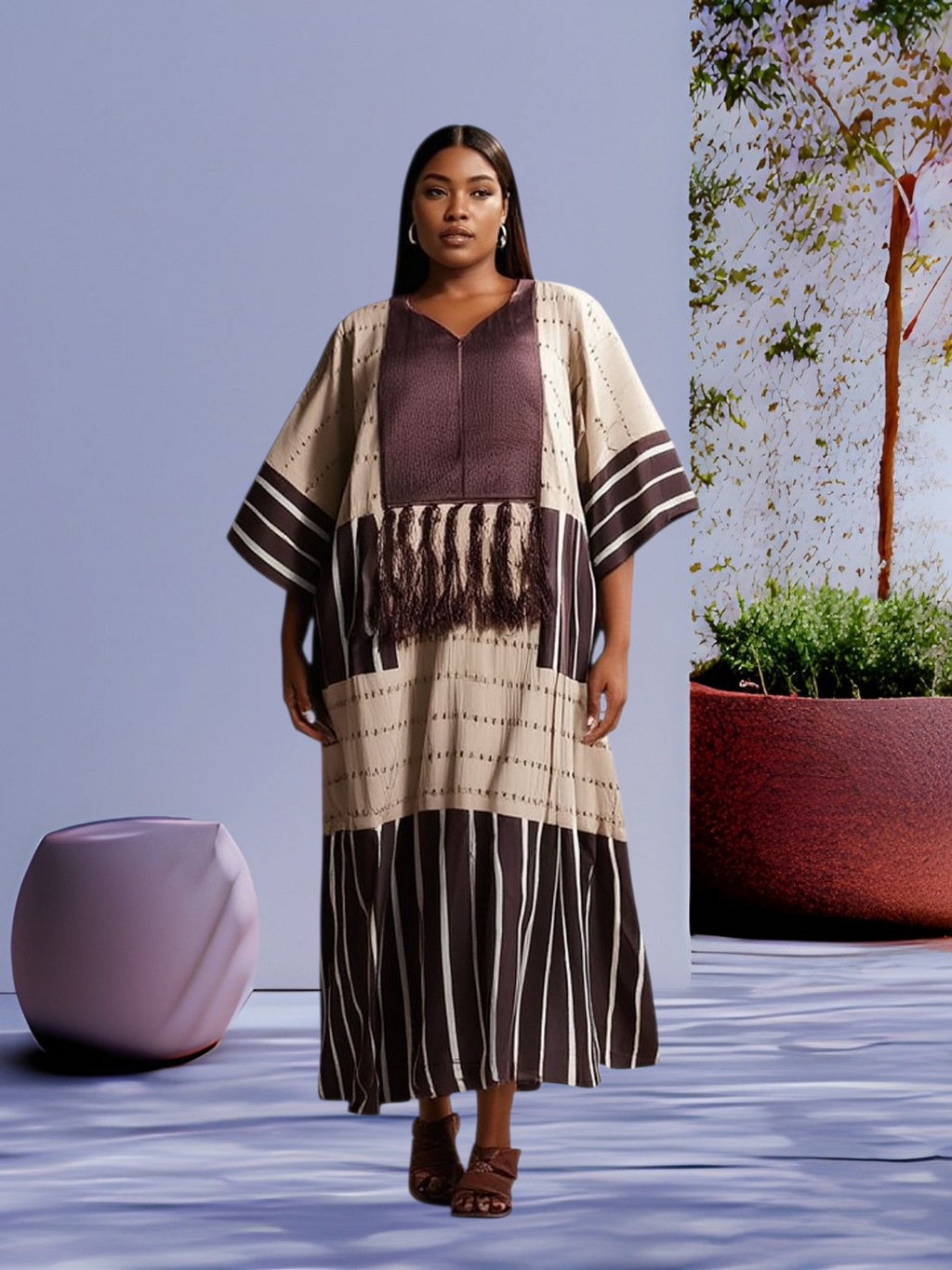 Aso Oke with embroidery dress for women