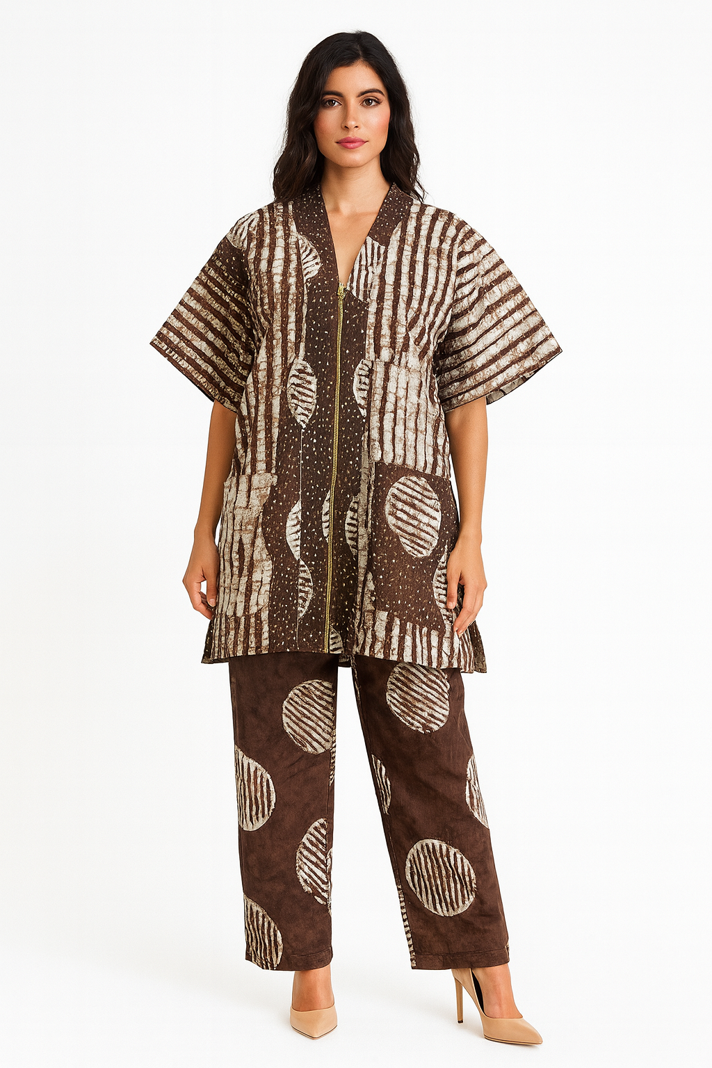 African Print Two-Piece Set for Women | Plus-Size Kampala Top & Pants Outfit